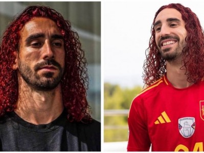 Giữ đúng lời hứa, Cucurella nhuộm đỏ mái đầu sau chức vô địch Euro 2024